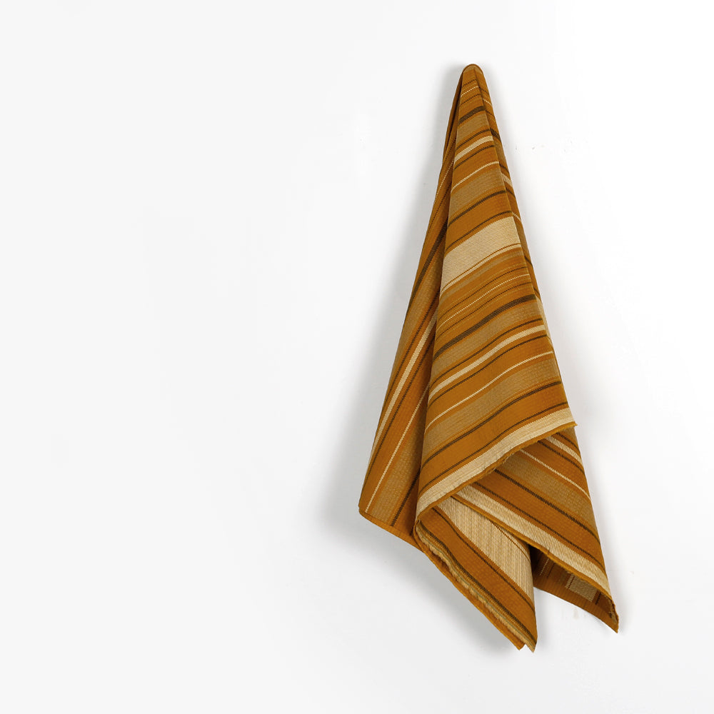 Printed Stripe Crumpled Cotton Cord - Cider