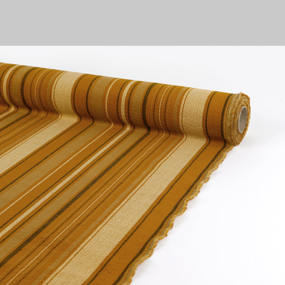 Printed Stripe Crumpled Cotton Cord - Cider