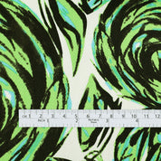 Painted Camelia Stretch Cotton Sateen - Sour Lime (1.7m Bundle)