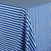 Bold Printed Stripe Cotton Shirting - Cobalt