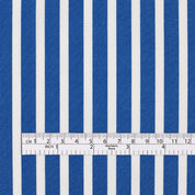 Bold Printed Stripe Cotton Shirting - Cobalt