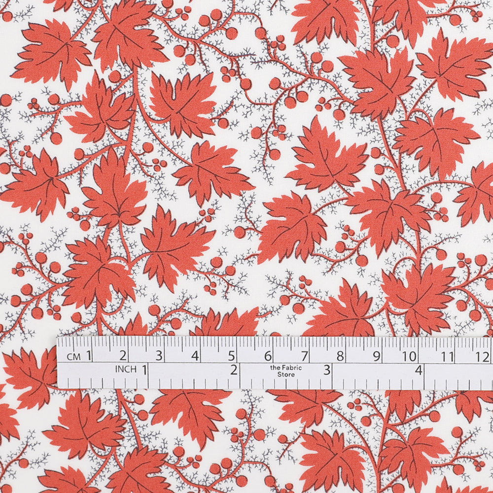 Vine Leaves Cotton - Russet