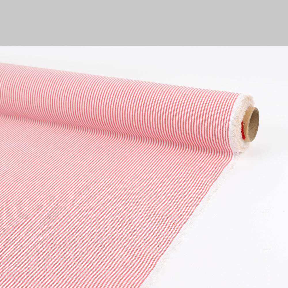 Lightweight Small Stripe Cotton - Red