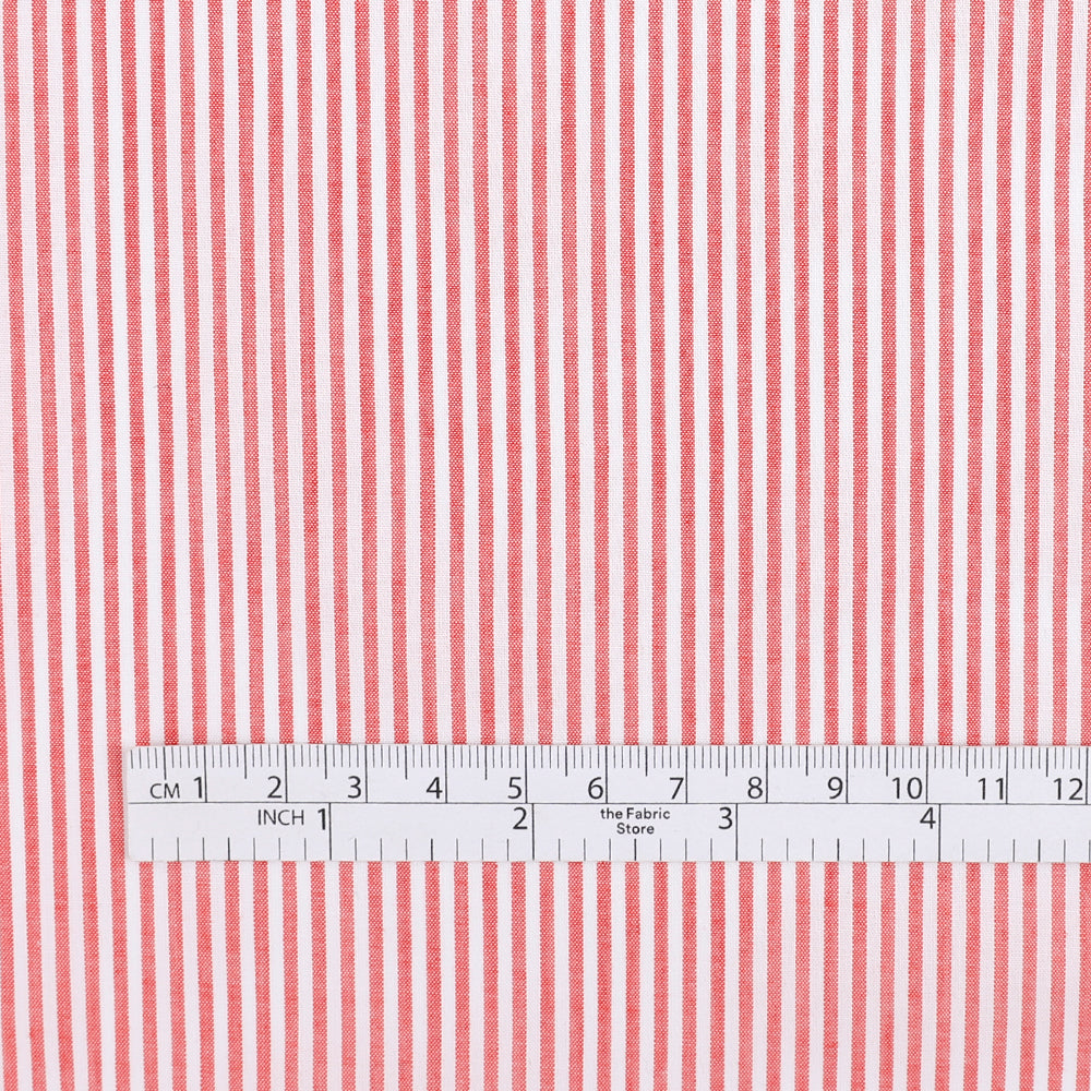 Lightweight Small Stripe Cotton - Red