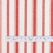 Awning Stripe Basketweave Linen / Lycocell - Red