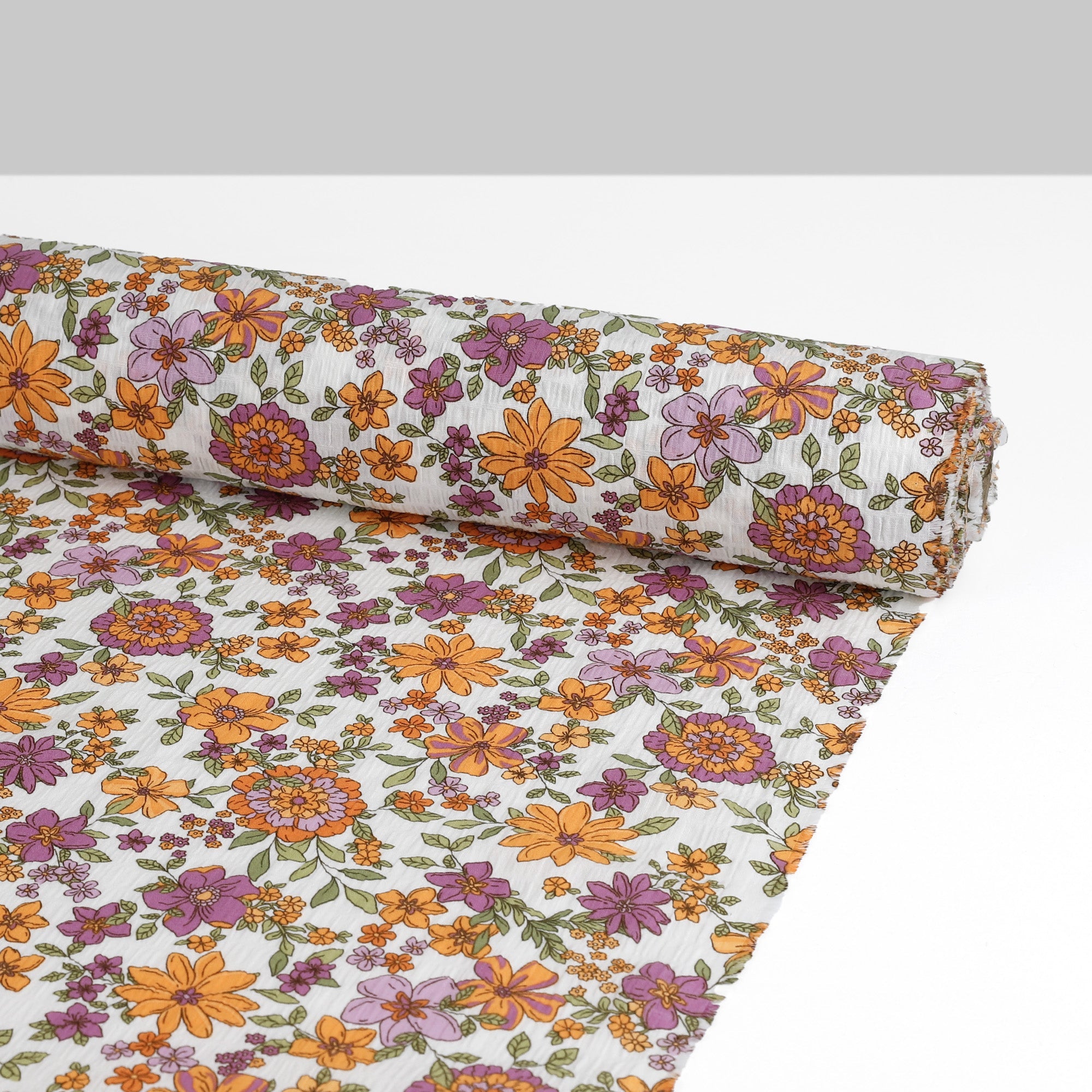 Retro Dahlia Shirred Cotton/Elastane - White