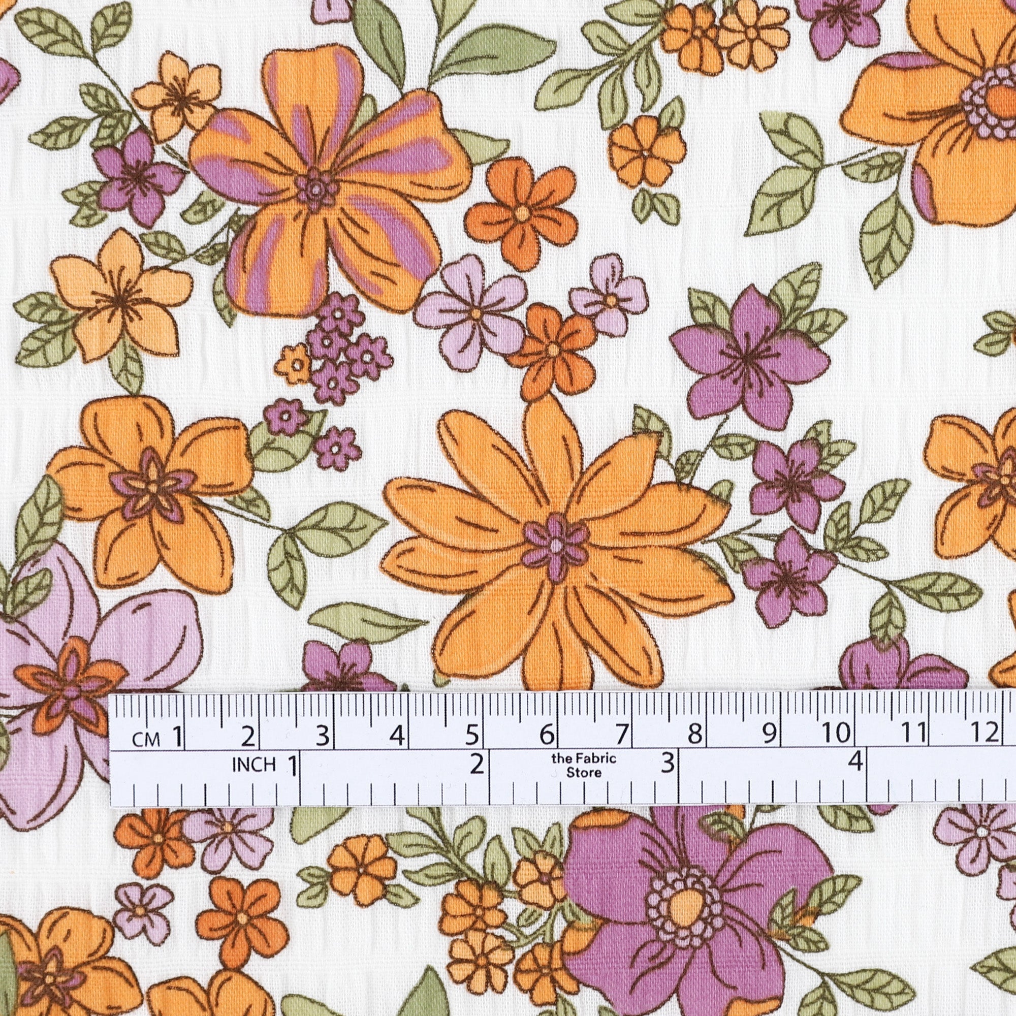 Retro Dahlia Shirred Cotton/Elastane - White