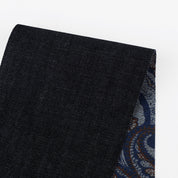 Reverse Paisley Stretch Denim - Ink
