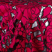 Rose Cut-Out Embroidered Satin - Fuschia