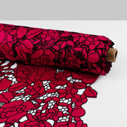 Rose Cut-Out Embroidered Satin - Fuschia