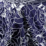 Rose Cut-Out Embroidered Satin - Navy