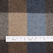 Double Faced Check Wool Coating - Blue