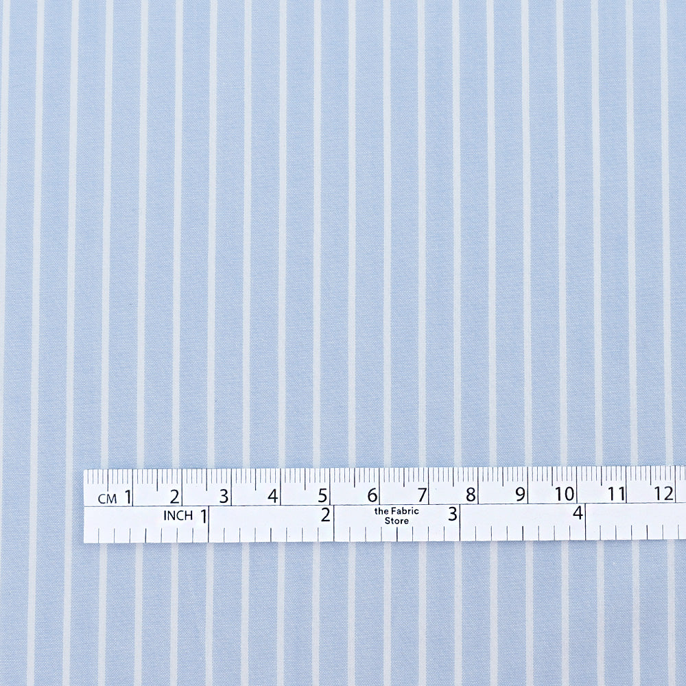 Classic Stripe Cotton Shirting - Blue