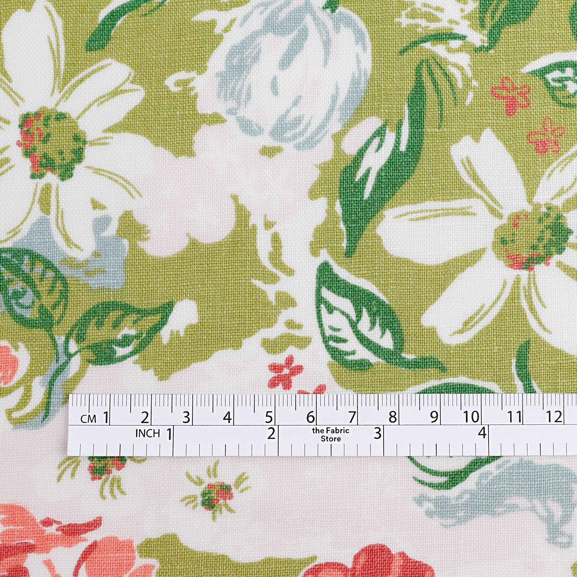 Cottage Floral Linen - Pea