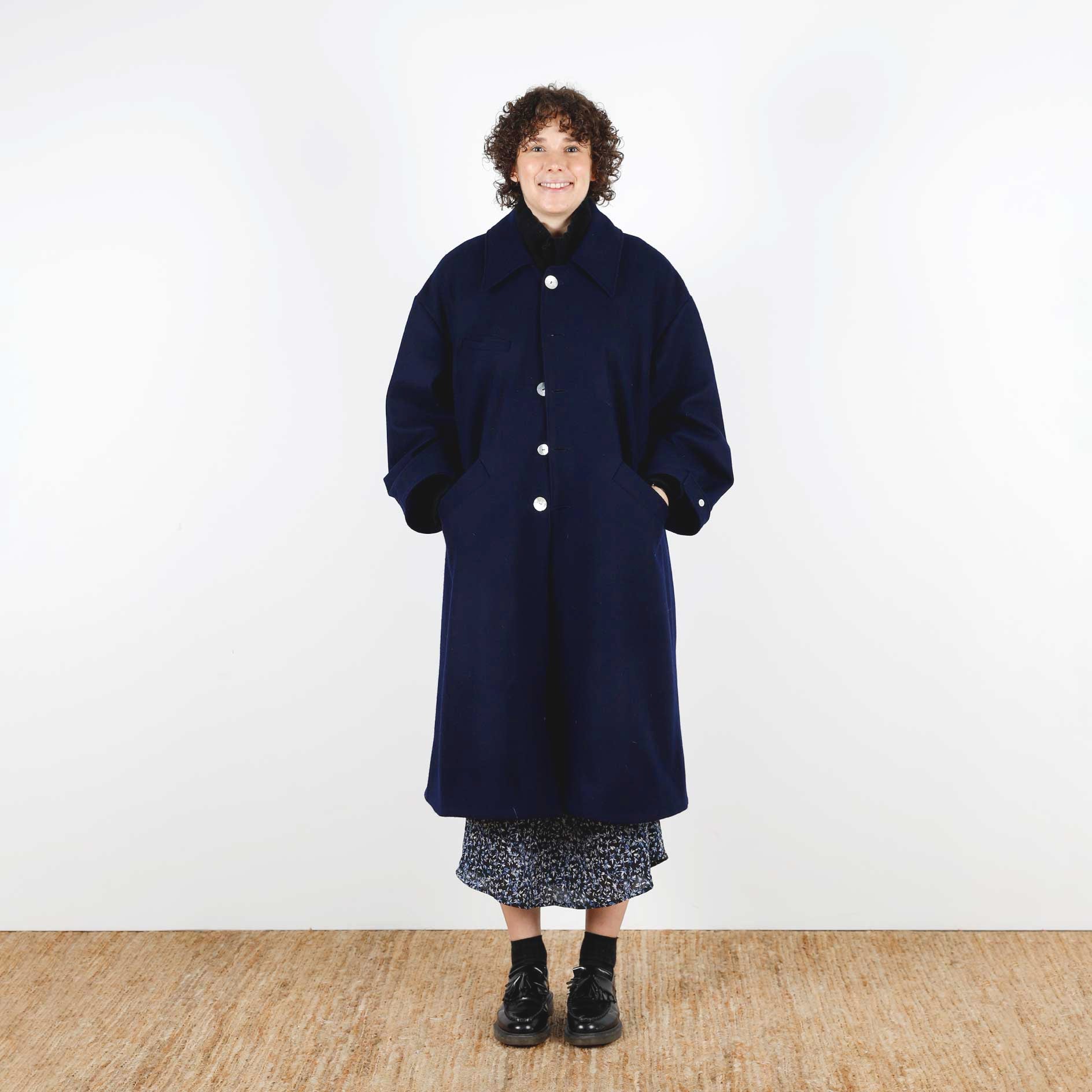 Pure Wool Melton - Navy
