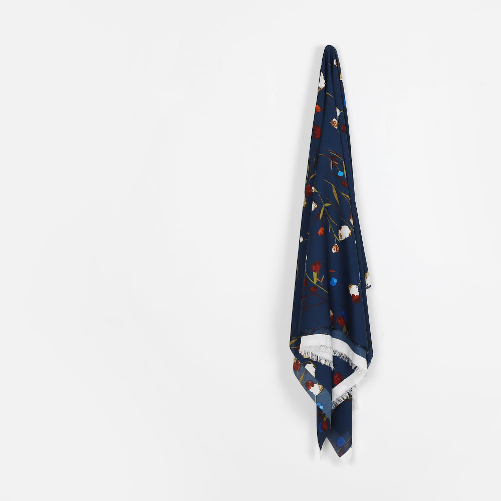 Scattered Wildflower Double Georgette - Marine