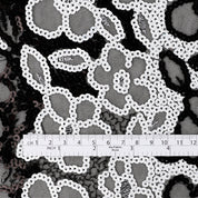 Sheer Flower Sequinned Tulle - Black / White
