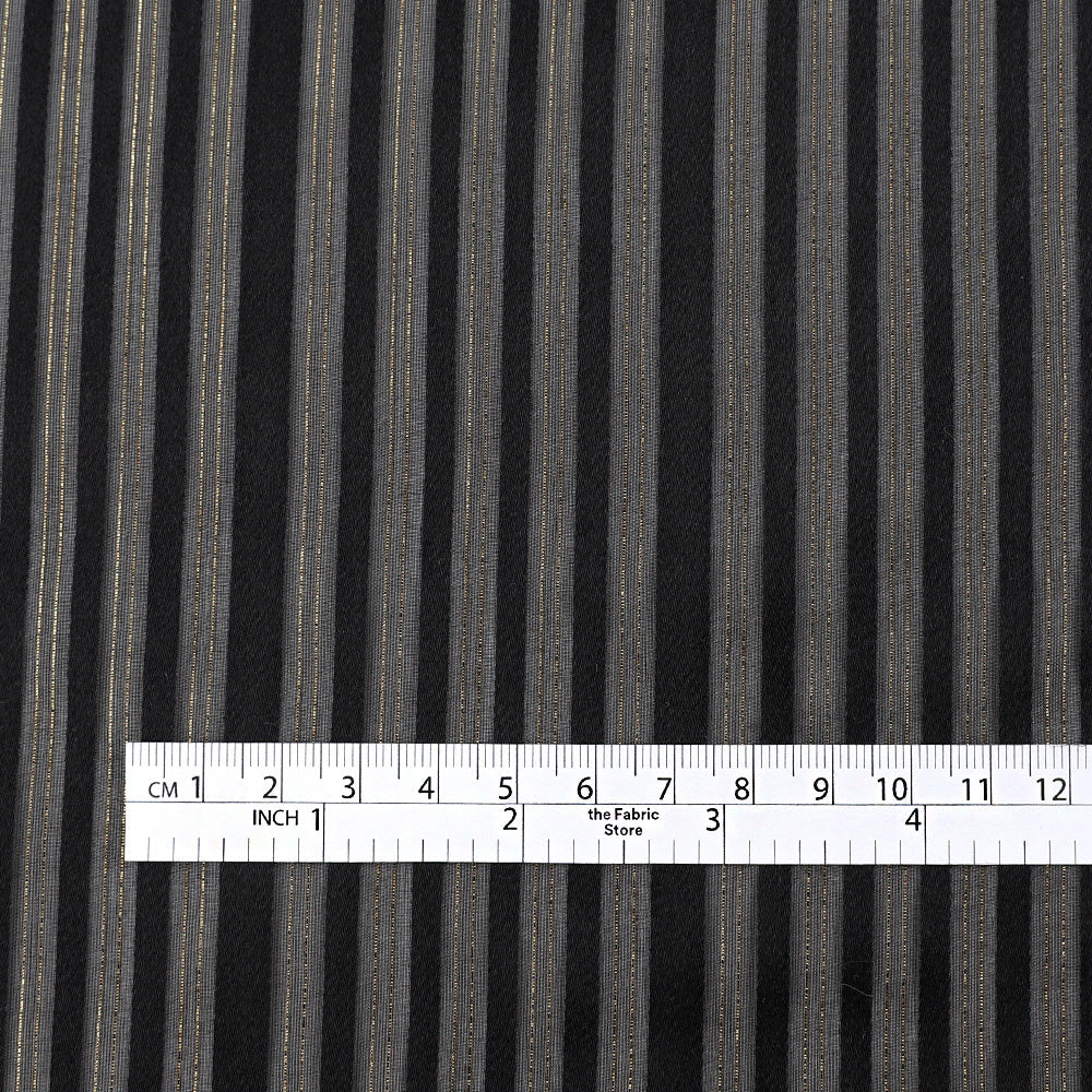 Sheer Metallic Stripe Silk - Black – The Fabric Store