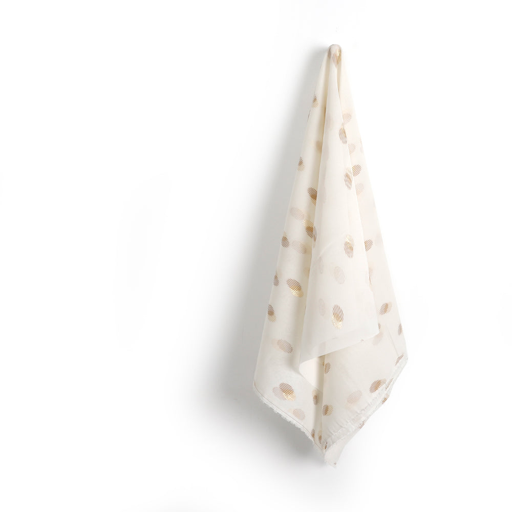 Striped Shadow Dot Silk / Poly - Gold
