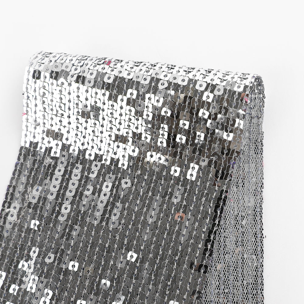 Square Sequinned Tulle - Silver (1.9m Bundle)