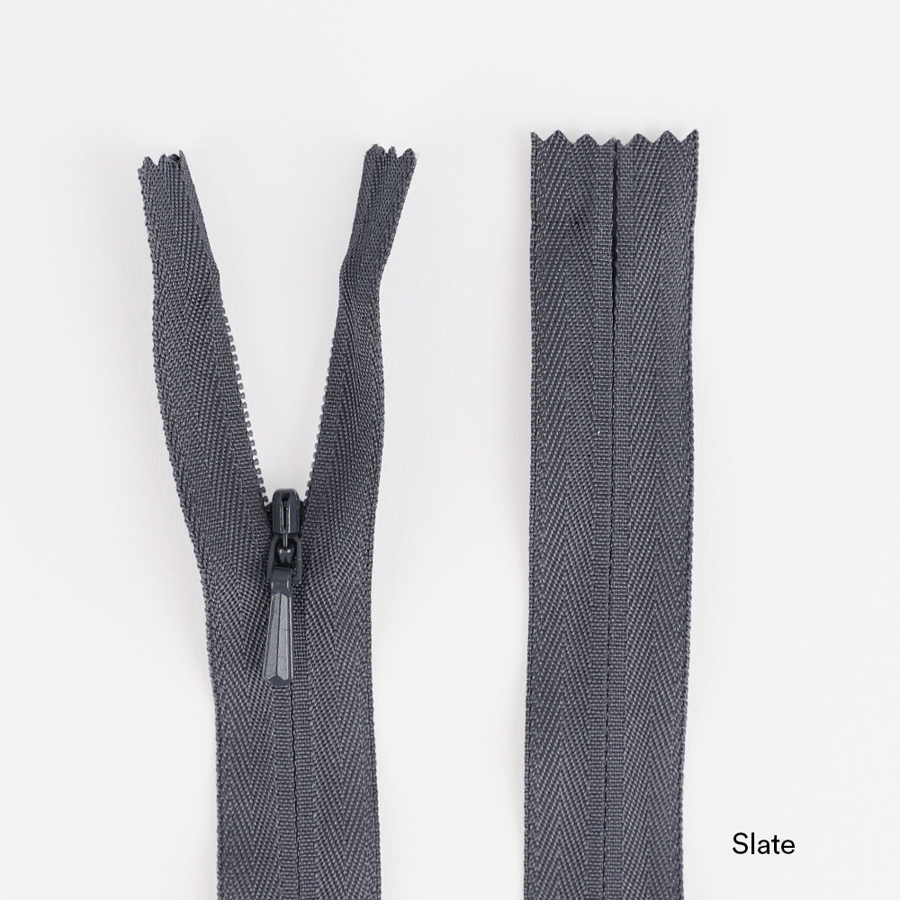 Invisible Zips - 40cm - Slate