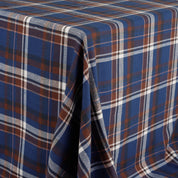 Flecked Plaid Cotton Twill - Umber Blue