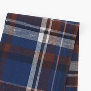 Flecked Plaid Cotton Twill - Umber Blue