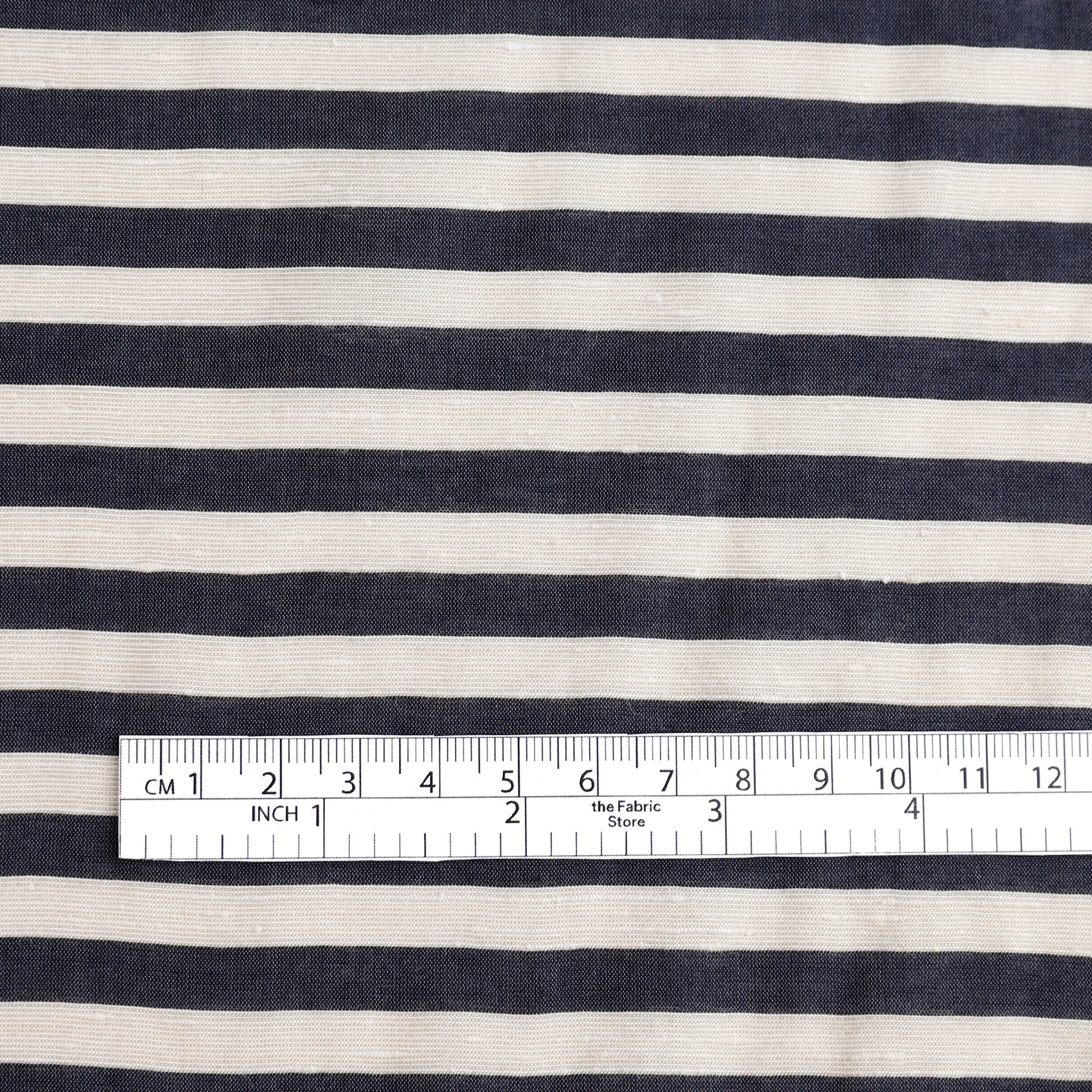 Slubby Stripe Viscose / Silk - Navy