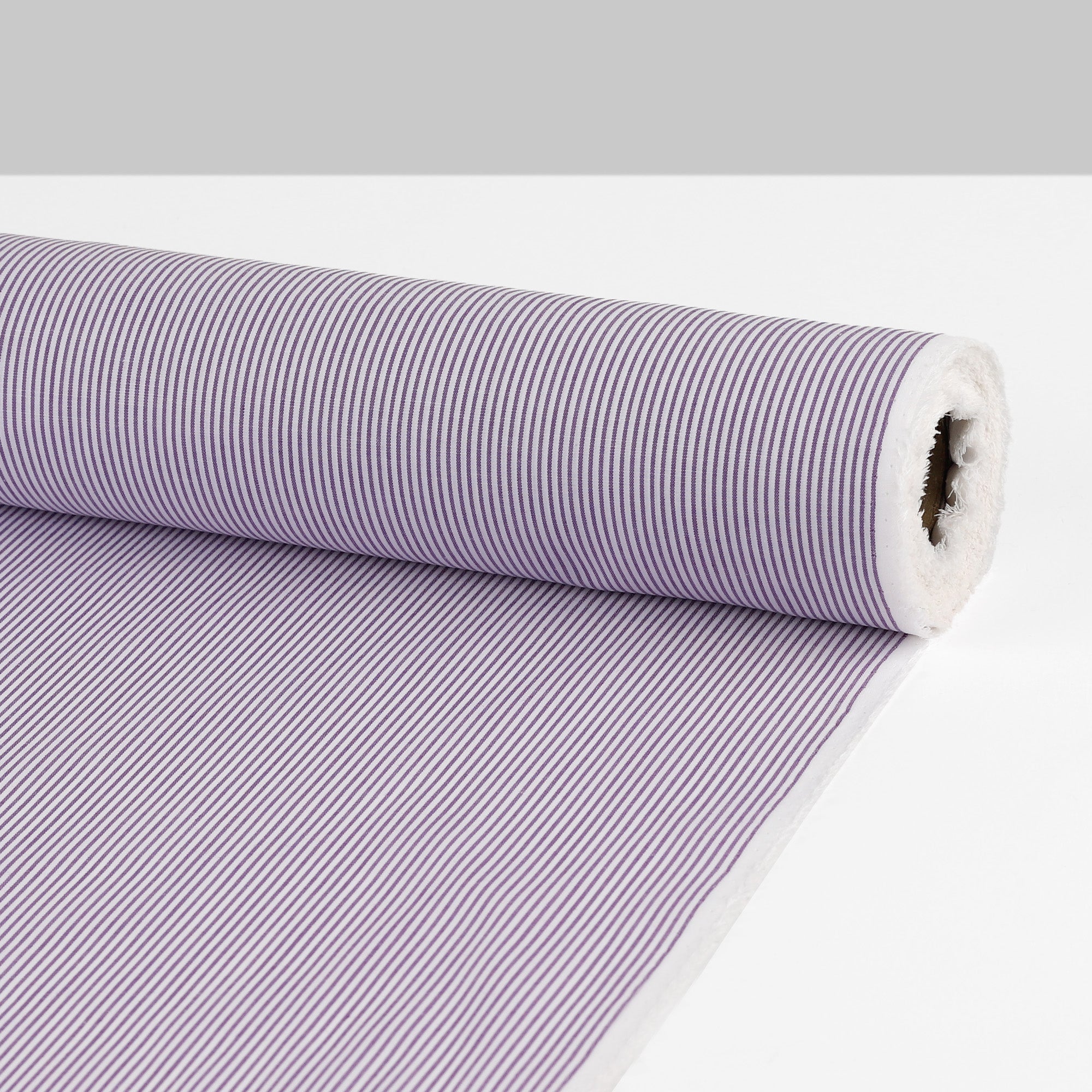 Poly / Cotton Small Stripe Shirting - Purple