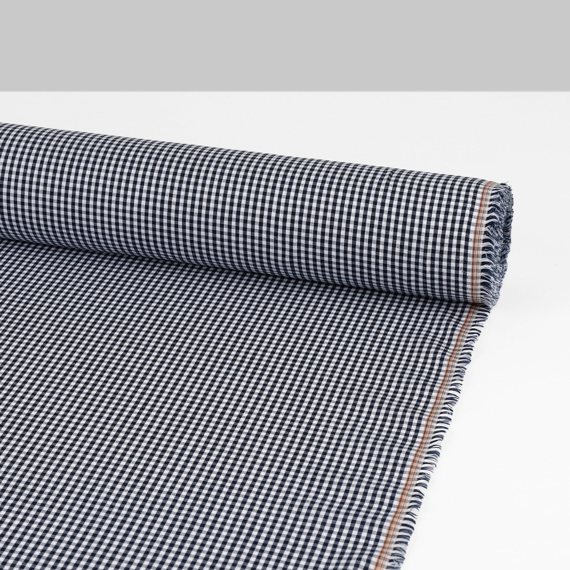 Little Gingham Soft Cotton Shirting - Navy