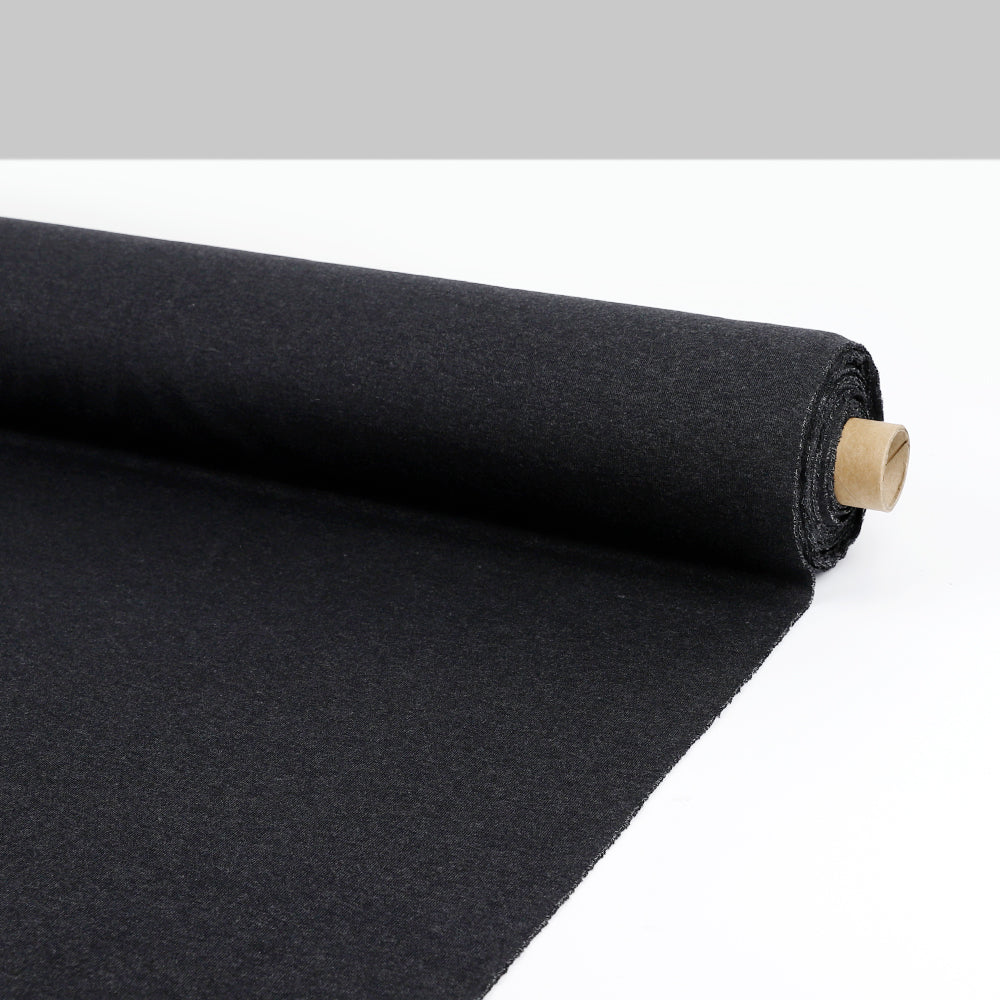Cashmere Blend 1x1 Rib - Coal