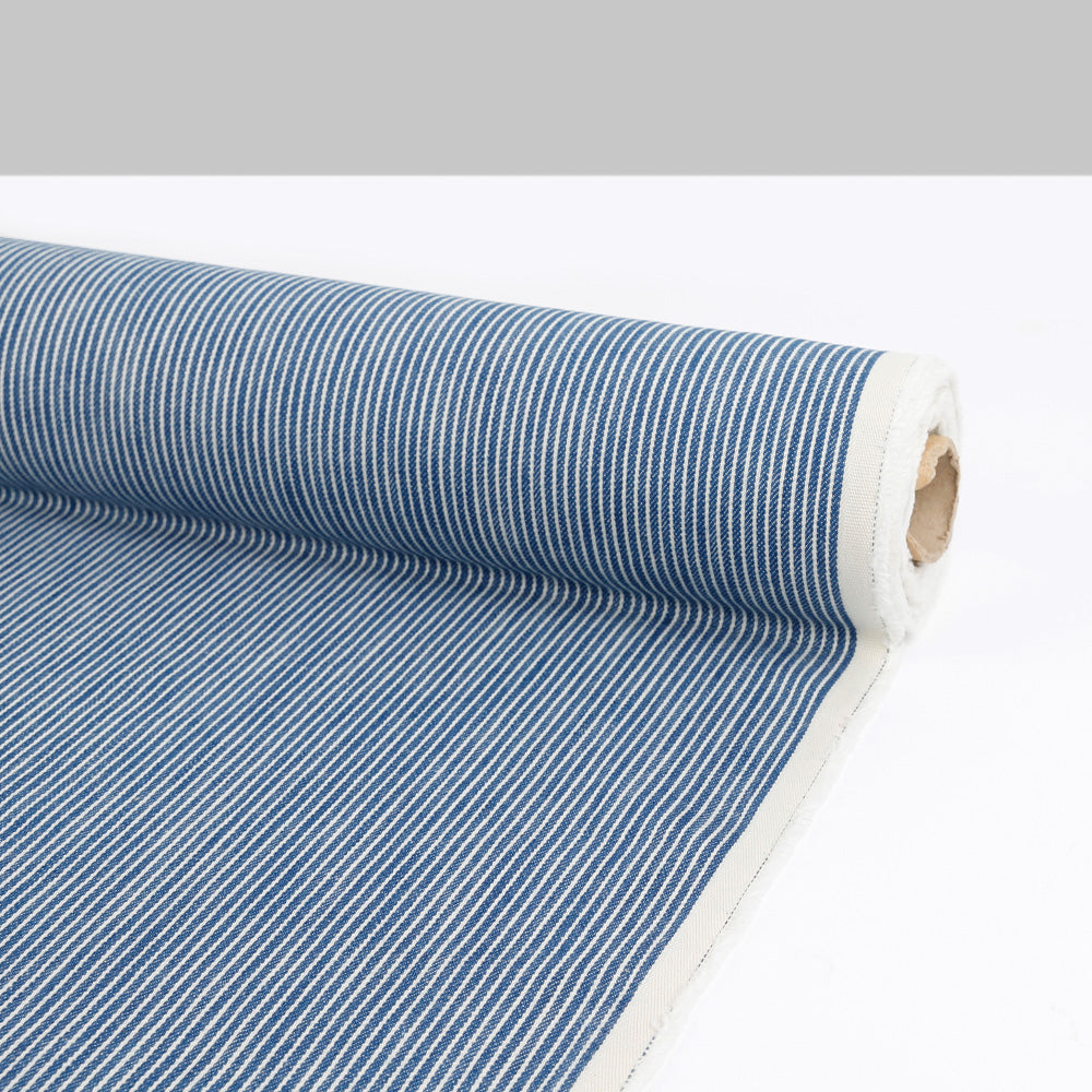 7oz Hickory Stripe Cotton - Bright Indigo