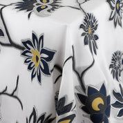 Jacobean Floral Metallic Silk - Silver Mix