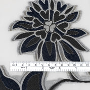 Jacobean Floral Metallic Silk - Silver Mix