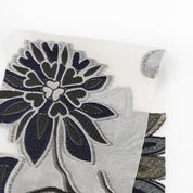 Jacobean Floral Metallic Silk - Silver Mix