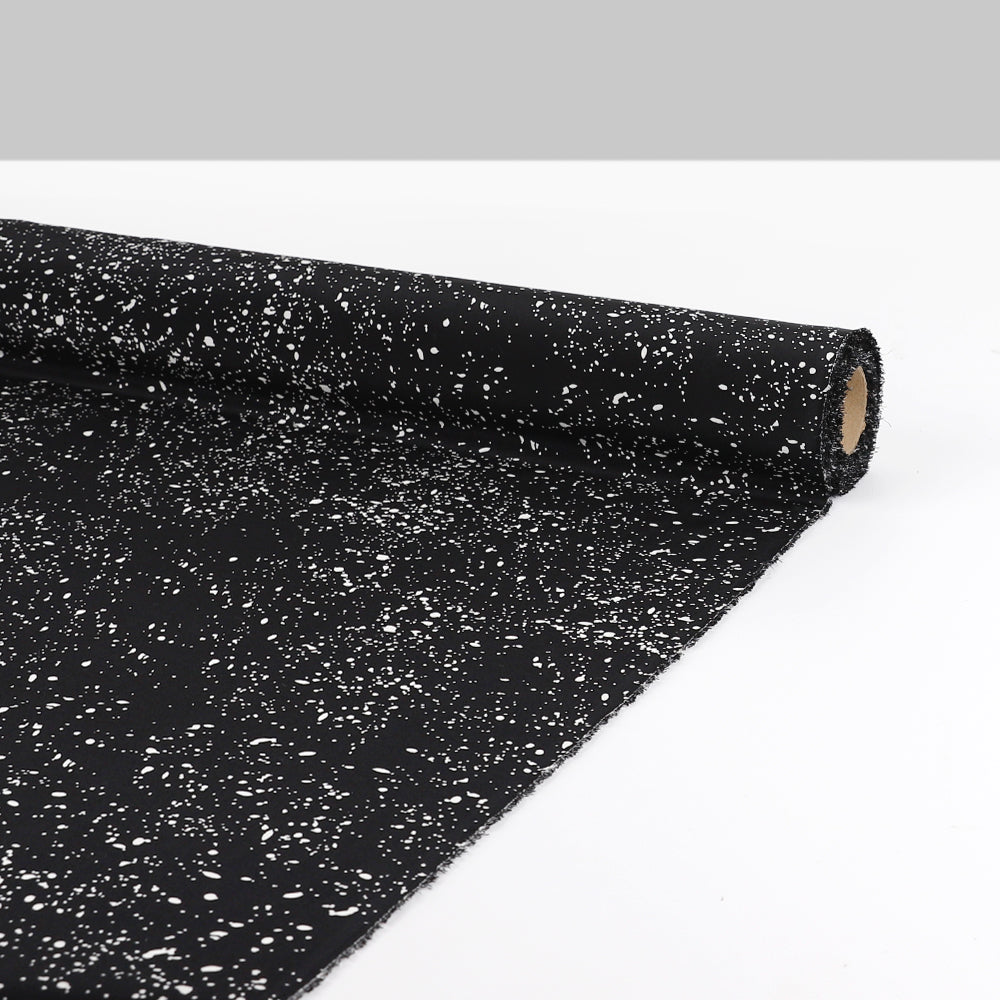 Speckle Silk Crepe de Chine - Black