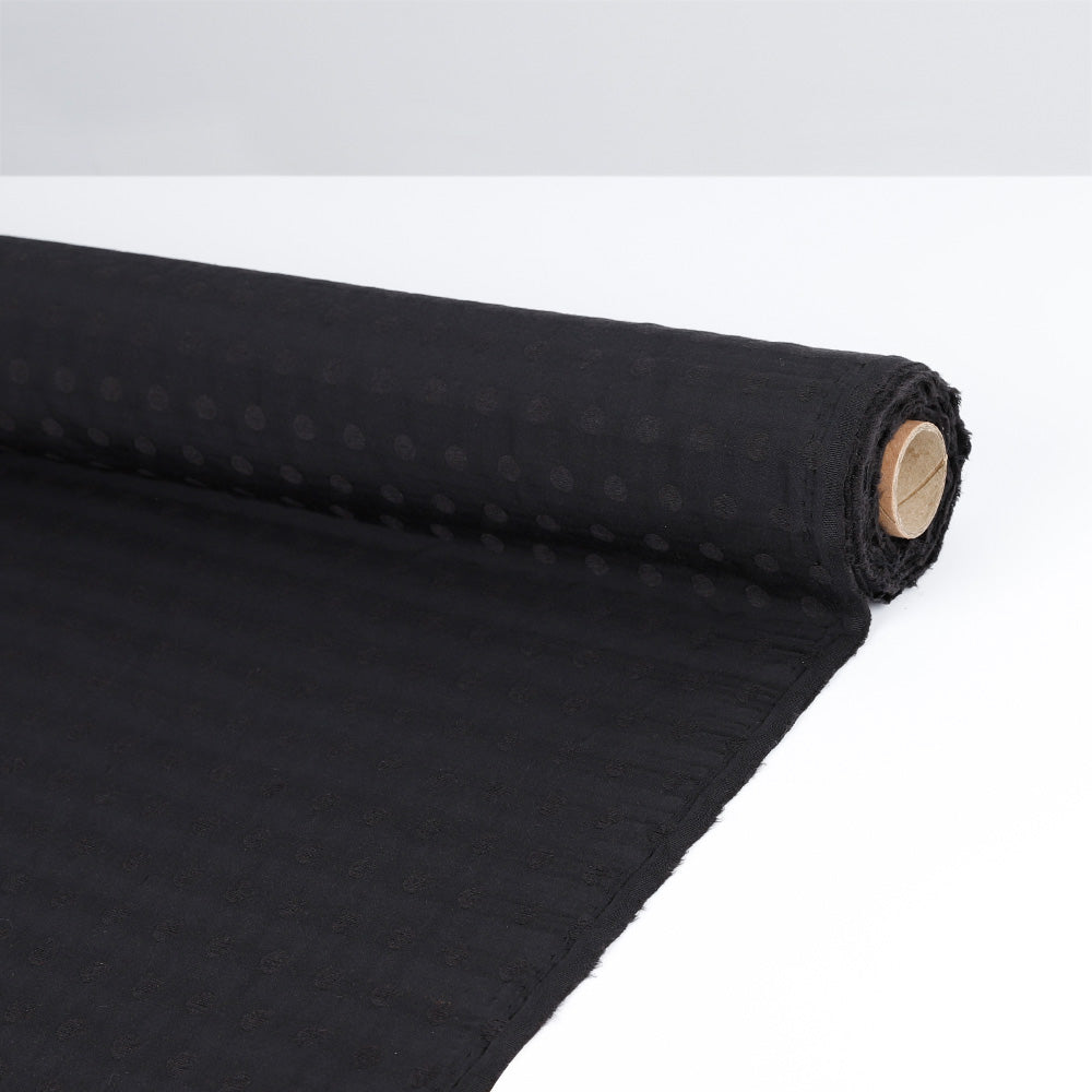 Spot Jacquard Cotton - Black