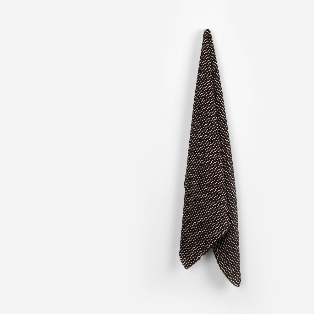 Staggered Block Viscose Crepe - Dark Chocolate
