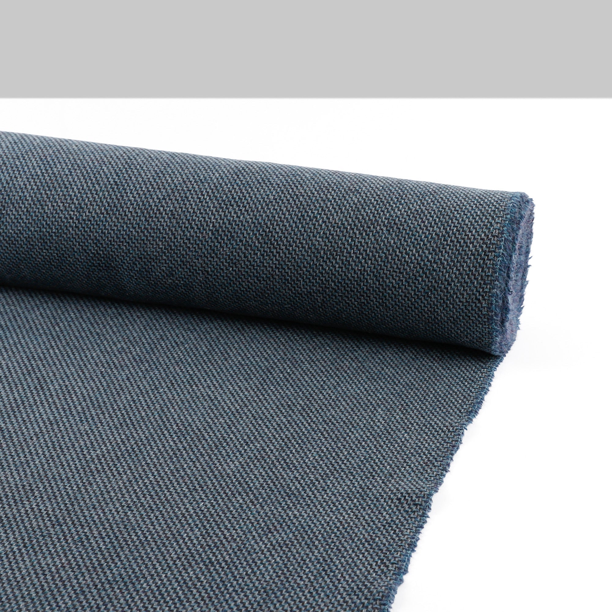 Stepped Wool Blend Coating - Blue Mix