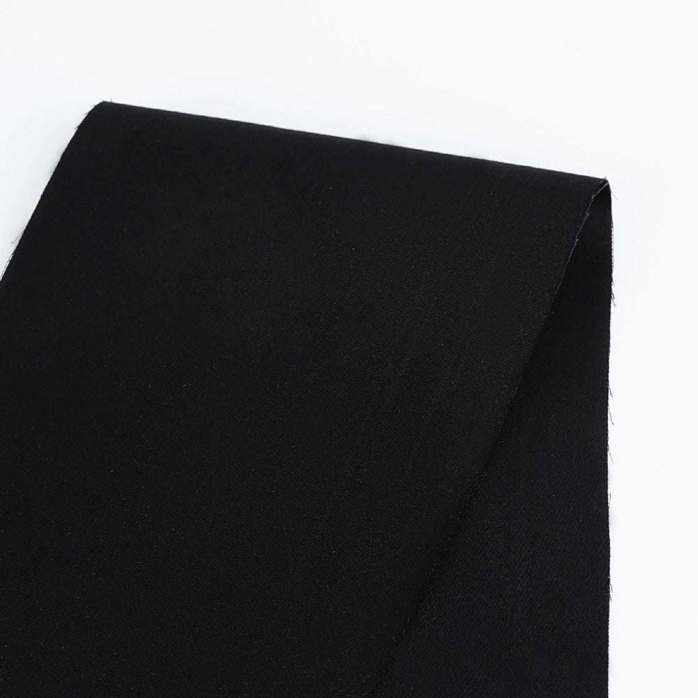 Lightweight Stretch Cotton Sateen - Black