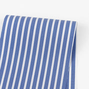 Stretch Cotton Stripe Shirting - Blue