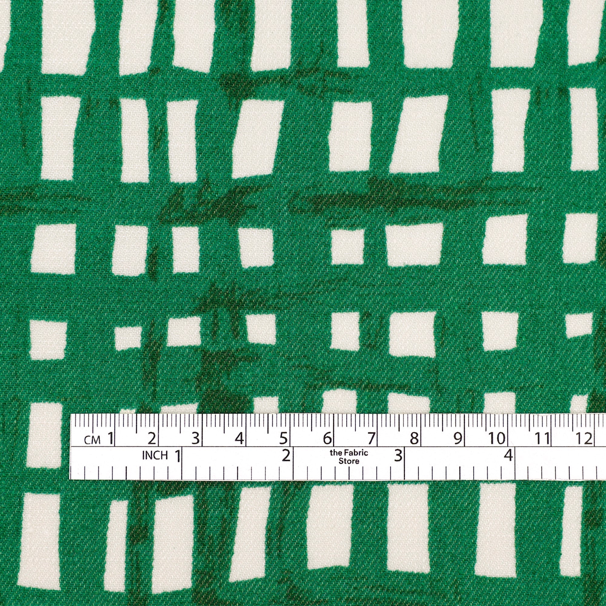 Drawn Check Stretch Linen/Rayon Twill - Emerald