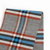Stretch Poly / Cotton Check Suiting - Russet / Blue