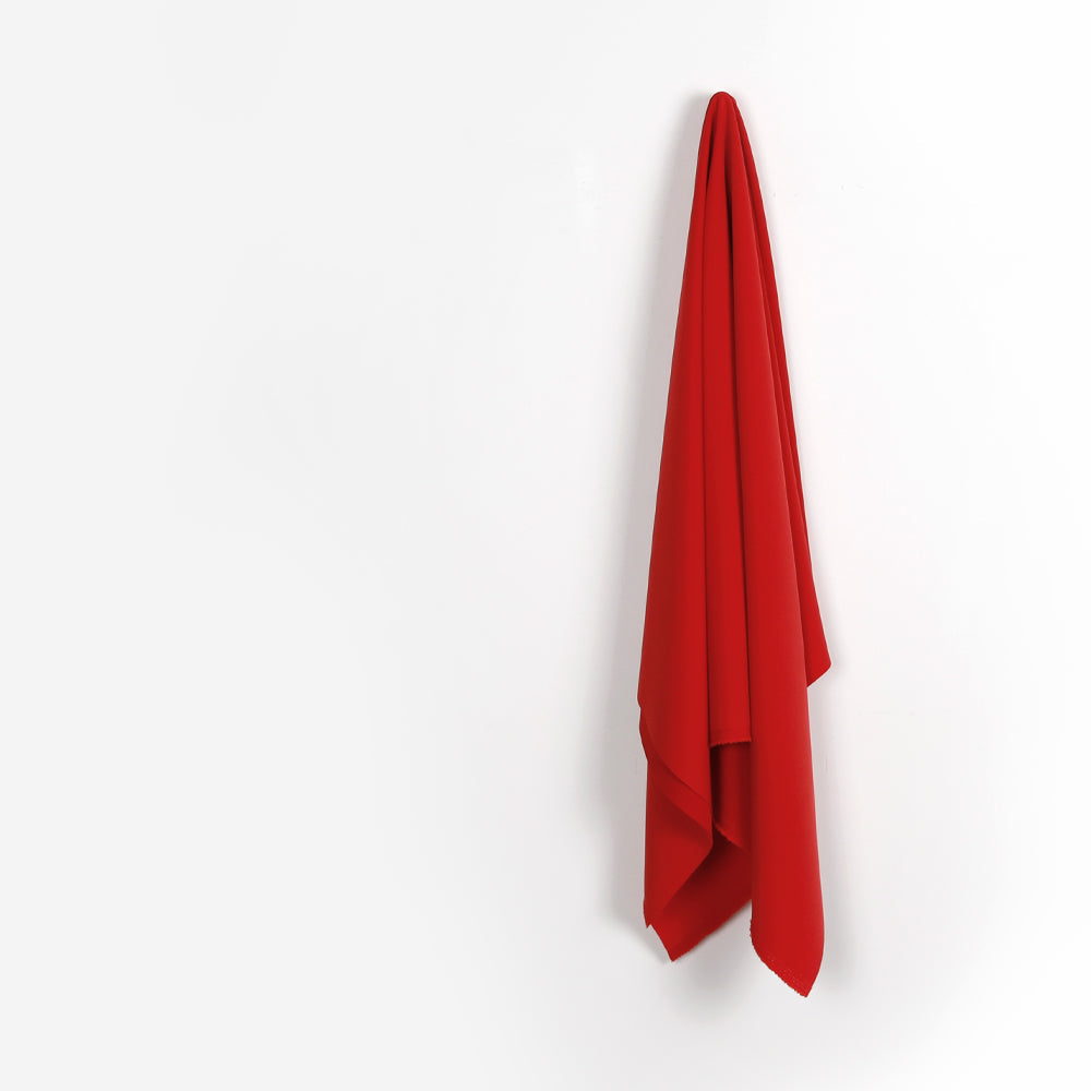 Stretch Poly / Viscose Twill Suiting - Scarlet