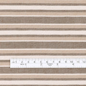 Stretch Linen Blend Twill Stripe - Choc Caramel