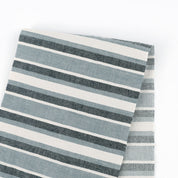 Stretch Linen Blend Twill Stripe - Blueberry