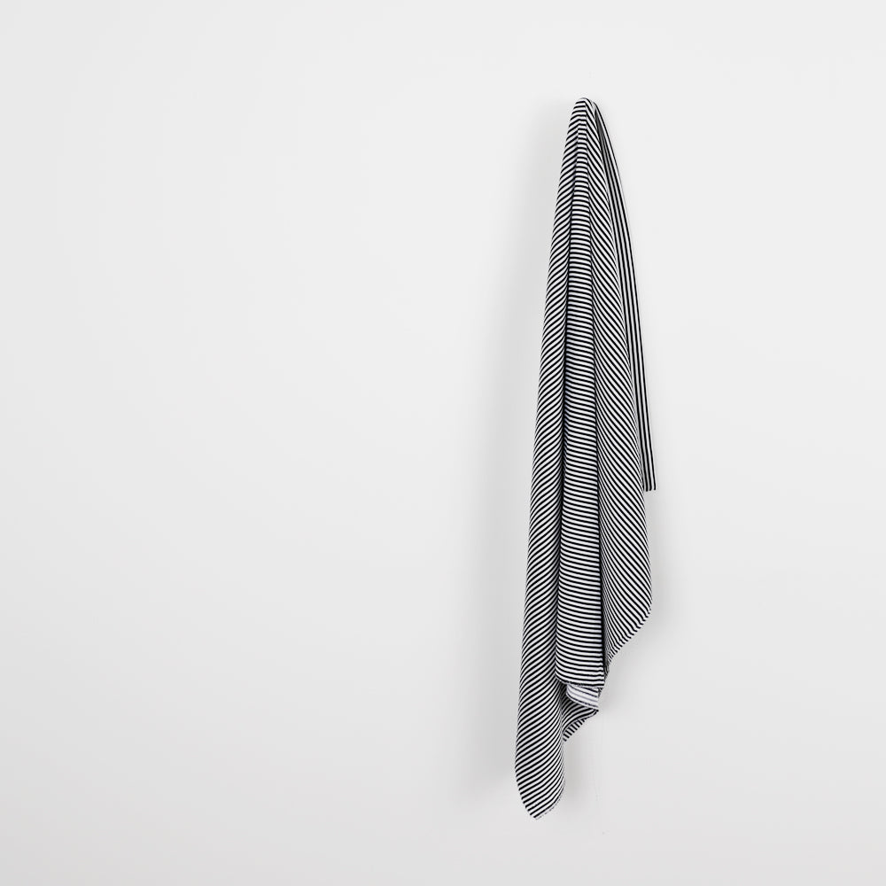 Candy Stripe Ottoman - Black