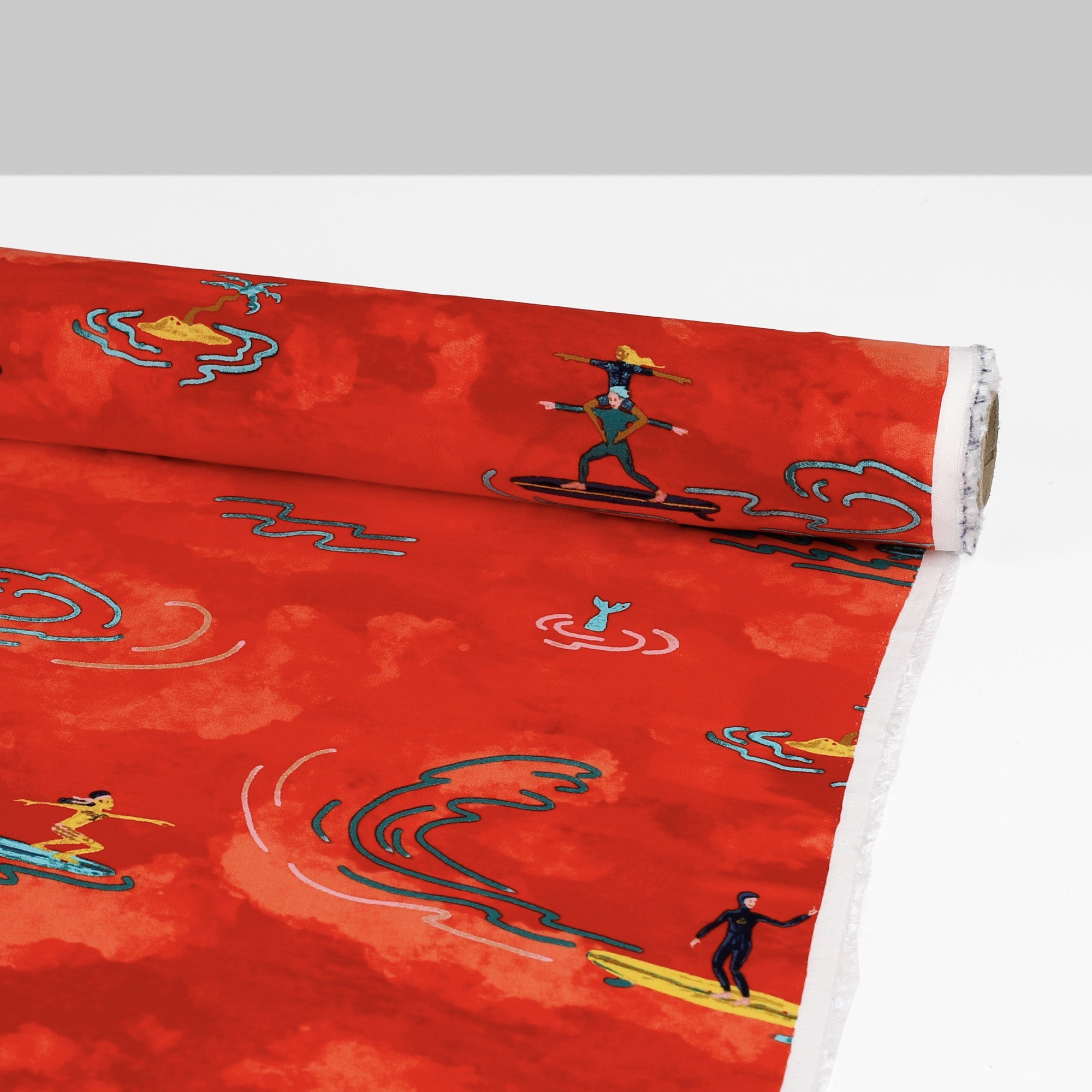 Surfie Acrobatic Viscose Challis - Red