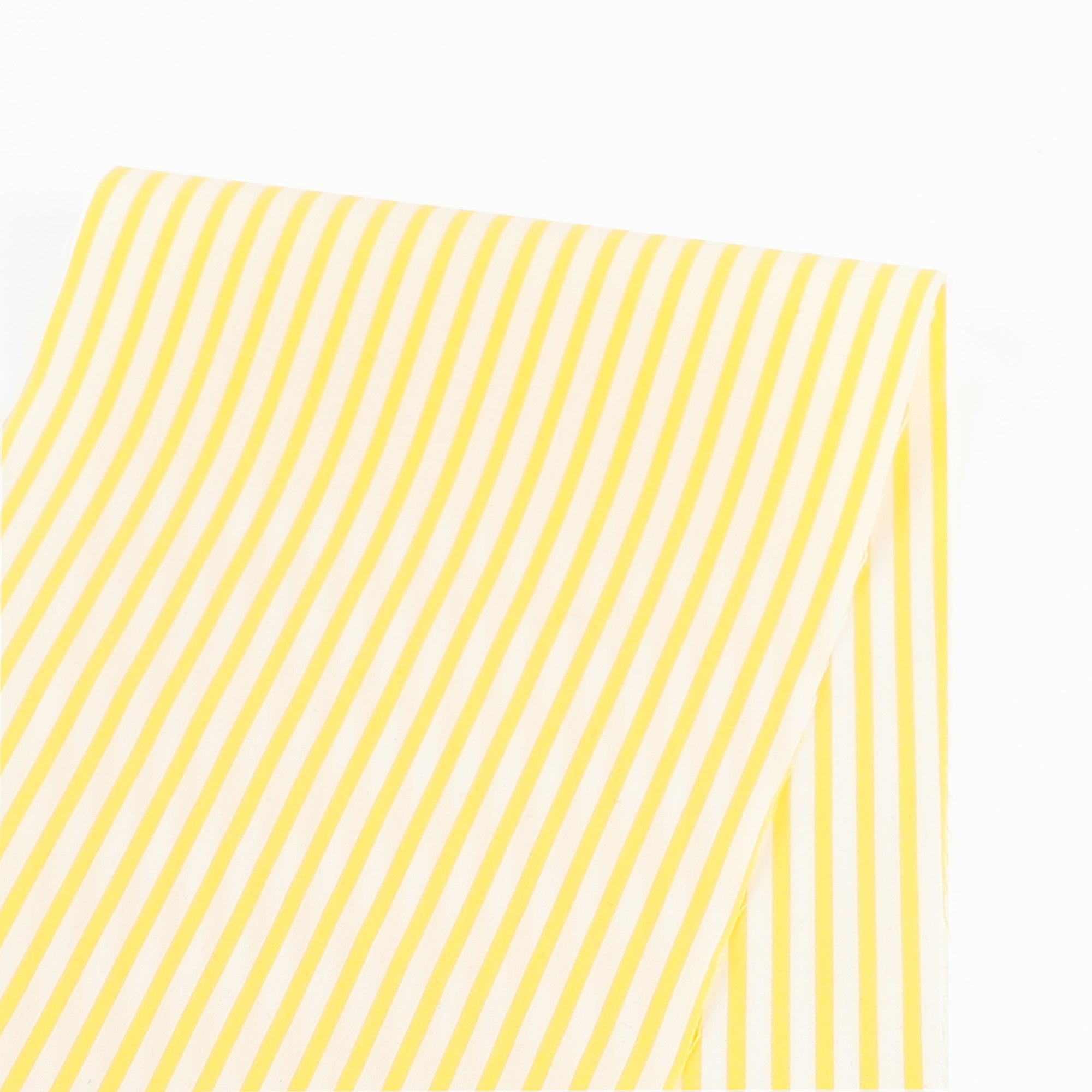 Candy Stripe Cotton/Cupro Shirting - Lemon (Pieces)
