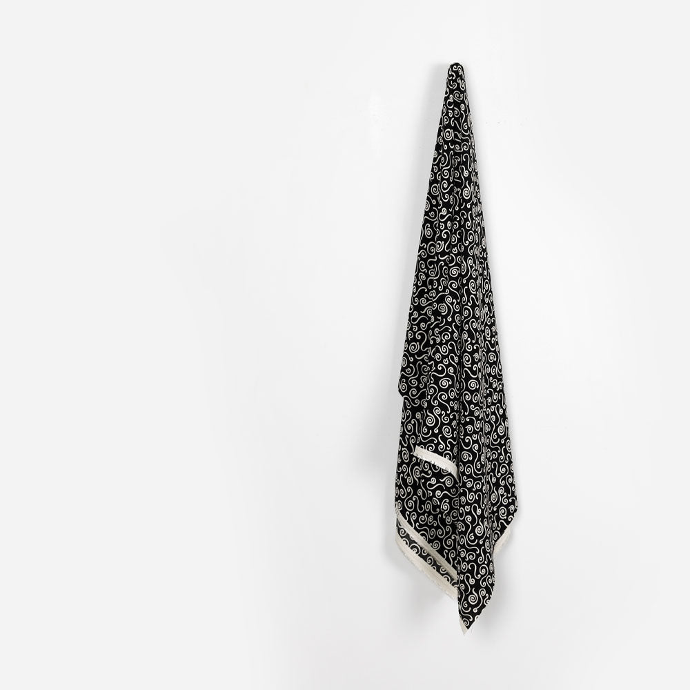 Swirl Viscose Crepe - Black